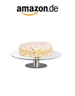 Relaxdays Tortenplatte drehbar, Standfuß, Kuchenplatte zum Dekorieren, Torten Drehteller für Kuchen, Ø 30cm, transparent